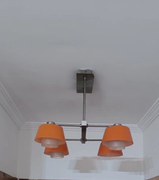 Lámparas de techo colgante naranja y plateada