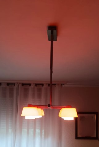 Lámparas de techo colgante naranja y plateada