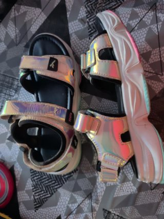 Sandalias TENTH plateadas y rosas