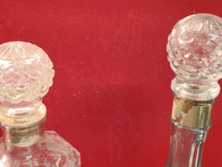 Lote 3 botellas cristal antiguas decorativas