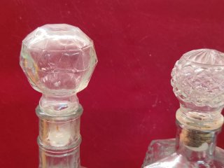Lote 3 botellas cristal antiguas decorativas