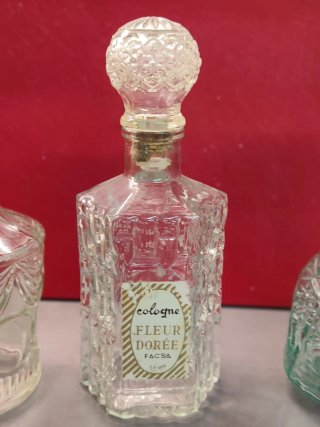 Lote 3 botellas cristal antiguas decorativas