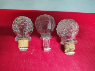 Lote 3 botellas cristal antiguas decorativas