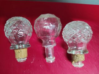 Lote 3 botellas cristal antiguas decorativas