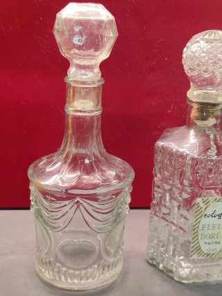 Lote 3 botellas cristal antiguas decorativas