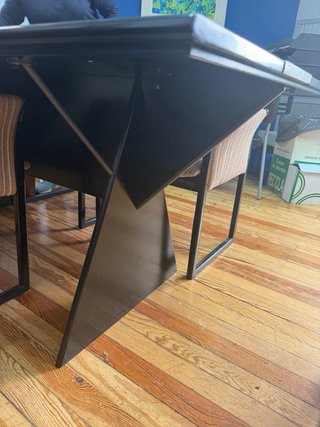 Mesa de reuniones negra y granito 185x53 cm