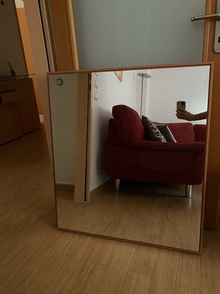 Espejo de pared madera y cristal