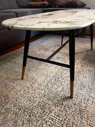 Mesa de centro cristal templado efecto mármol