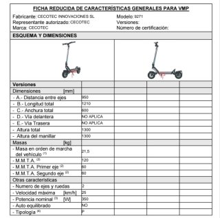 Patinete eléctrico Bongo DGT