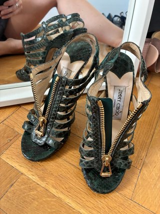 Sandalias Jimmy Choo cremallera verde