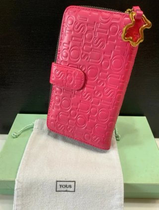 Monedero Tous Rosa con Oso Dorado