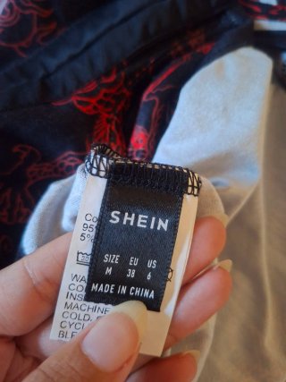 Top corsé negro y rojo SHEIN mujer talla M 38