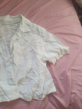 Camisa corta Pull&Bear blanca