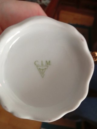 Juego de té porcelana oro y blanco