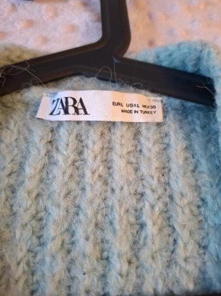 Chaqueta Zara punto grueso verde M