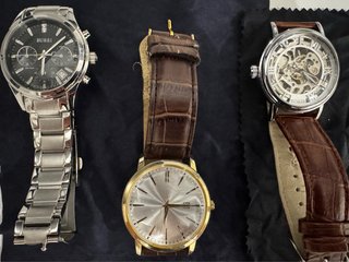 Lote 3 relojes hombre: BUREI, clásico y skeleton
