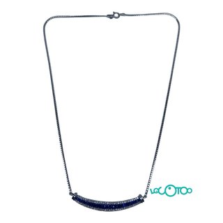 Collar Oro Blanco 18K Zafiros y Diamantes
