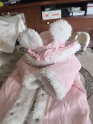Buzo rosa con capucha 0/3 meses