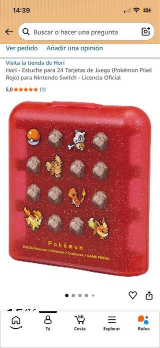 Funda Hori Pokémon Pixel Art Nintendo Switch