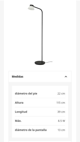 Lámpara de pie moderna negra y blanca