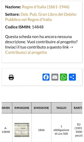 Regno d'Italia Obbligazione Debito Pubblico 1866