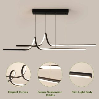 Lámpara LED Colgante OTREN 100cm Negra