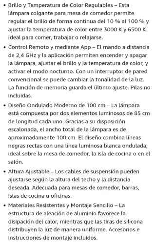 Lámpara LED Colgante OTREN 100cm Negra