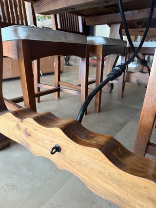 Mesa Comedor Rústica antigua  Madera y Cristal