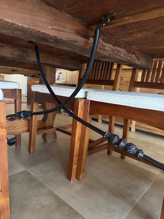 Mesa Comedor Rústica antigua  Madera y Cristal