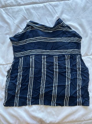 Camisa sin mangas Bershka rayas azul
