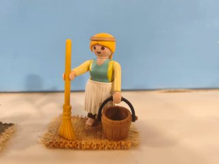 Playmobil figuras limpiadoras con cubo