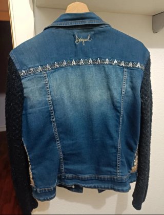 Cazadora Vaquera Desigual Talla L Bordada
