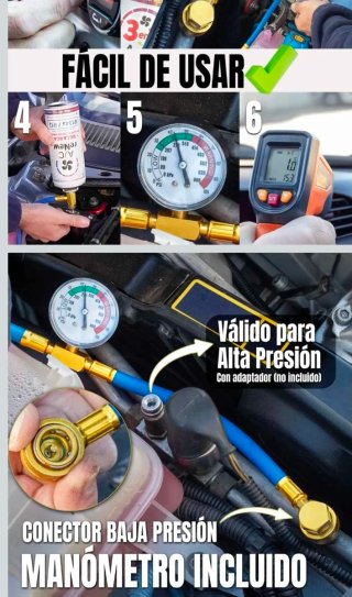 Kit Recarga A/C R134a + Tapa Fugas
