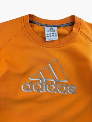 Vintage Sweater Adidas Big Logo Orange Y2K Retro