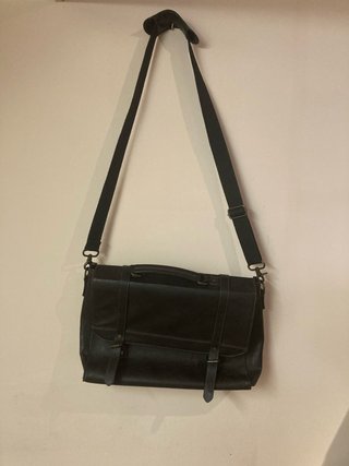 Bolso Cartera Negro Cuero