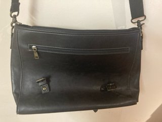 Bolso Cartera Negro Cuero