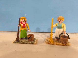 Playmobil figuras limpiadoras con cubo