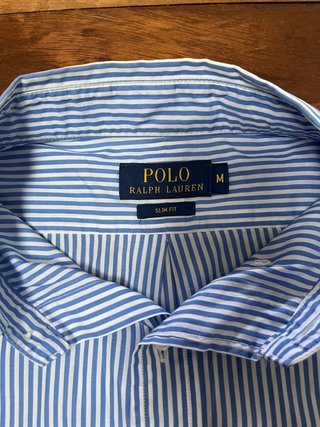 Camisa Polo Ralph Lauren Rayas Azul y Blanco