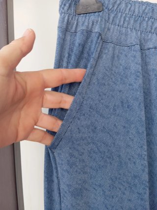 Pantalón ancho mujer azul
