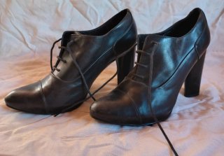 Zara Tacones de Piel Estilo Botines Talla 37