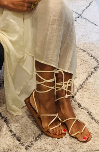 Sandalias Zara Piel y Cordón