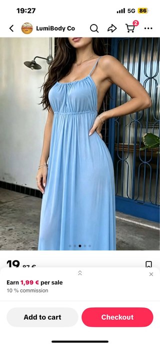 Vestido largo celeste