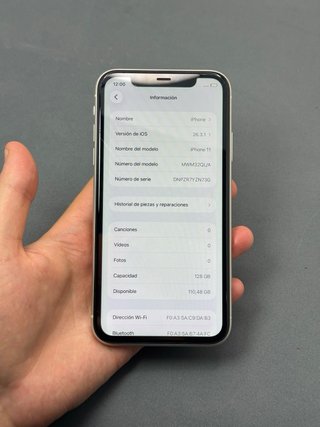 iPhone 11 Blanco 128GB - Batería 100%