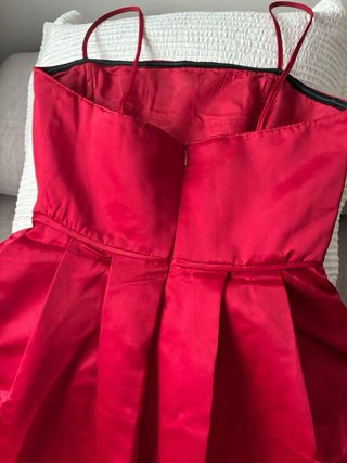 Vestido largo satén rojo