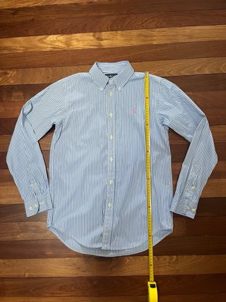 Camisa Polo Ralph Lauren Rayas Azul y Blanca