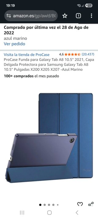 Samsung Galaxy Tab A8 32 GB con funda ProCase gris