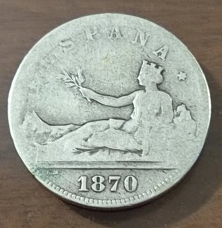 Moneda Plata 2 Pesetas 1870 I Republica