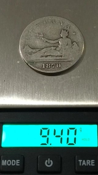 Moneda Plata 2 Pesetas 1870 I Republica