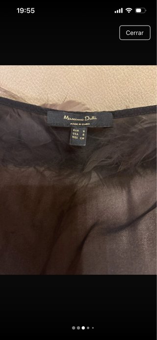Top encaje Massimo Dutti negro