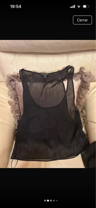 Top encaje Massimo Dutti negro